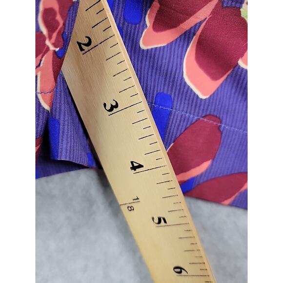 ATHLETA Blue Floral Sleeveless Zip Up Romper Women's 8 Stretch Pockets - Picture 8 of 12